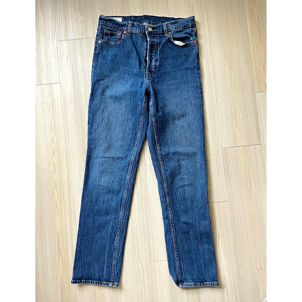 Gap Women's Cheeky Straight High Rise Jeans Sz 10 Tall Blue Stretch Medium Wash